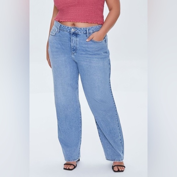 NEW Forever 21 mushroom embroidered plus size denim jeans - Picture 5 of 6